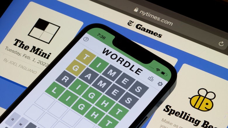 Wordle puzzle on smartphone