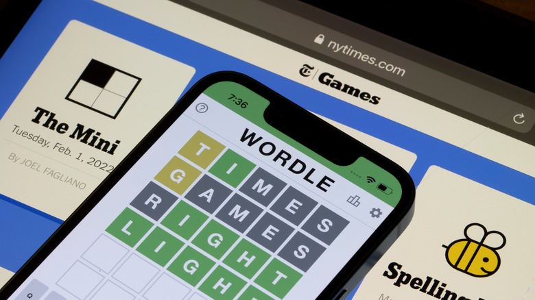 Wordle puzzle on a smartphone