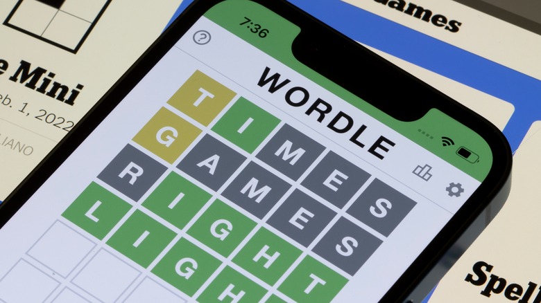 Wordle puzzle on a smartphone