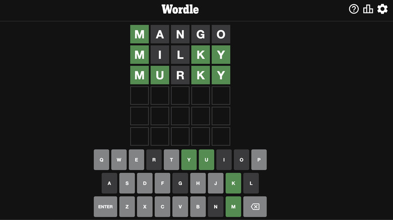 Wordle puzzle screenshot