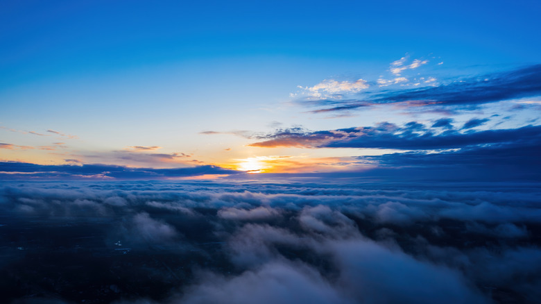 sunset blue sky