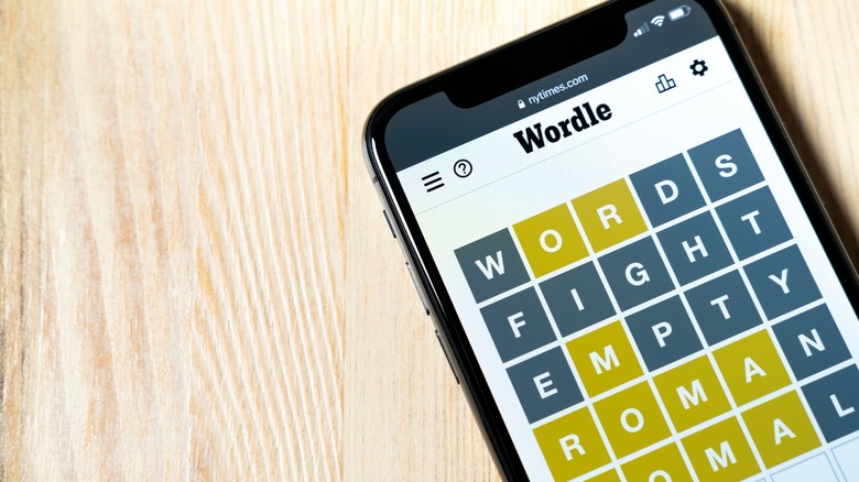 Wordle game on smartphone