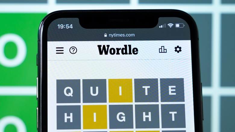 Wordle puzzle on smartphone