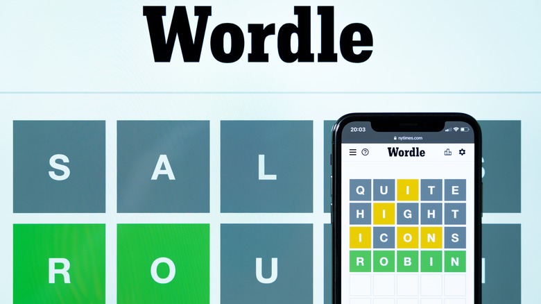 Wordle puzzle on smartphone
