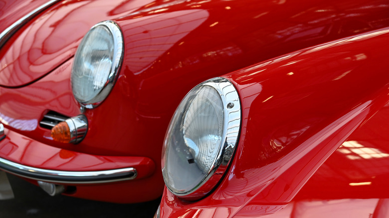 Lineup of classic Porsche models