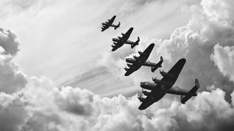 Retro image of planes in formation