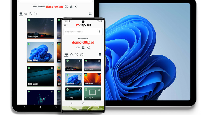 AnyDesk on tablet and phone