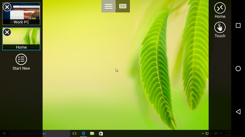 Microsoft Remote Desktop on Android screen