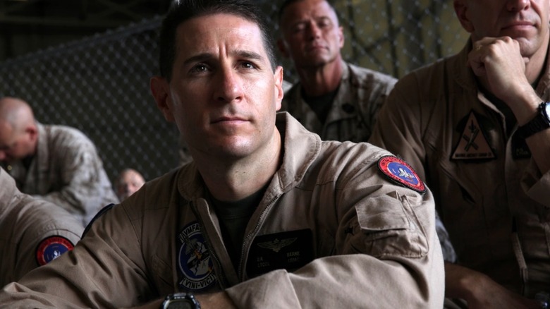 Lt. Col. Dave Berke wearing his uniform in the Top Gun school