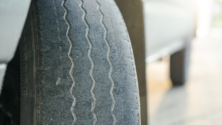 Balding car tire