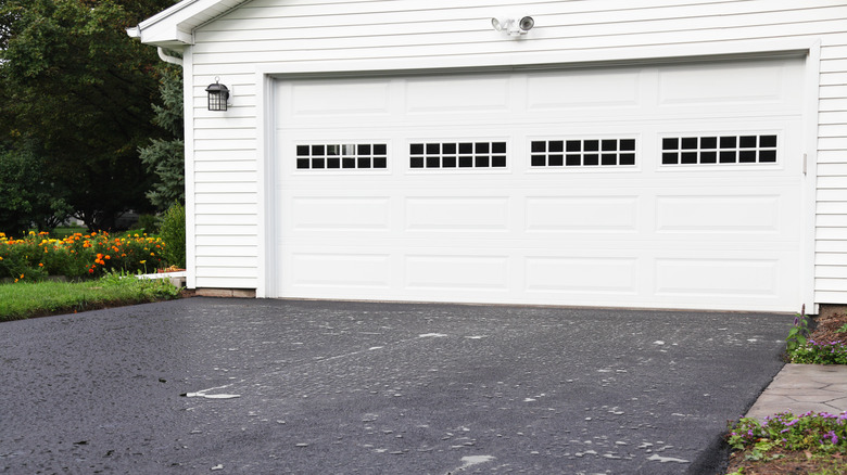 white garage door