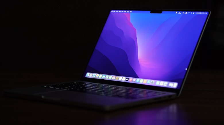 MacBook Pro with screen notch.