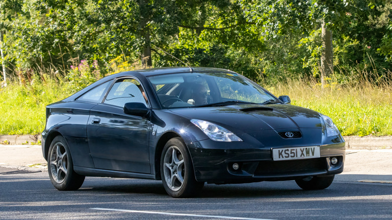 A 2001 Toyota Celica on a street