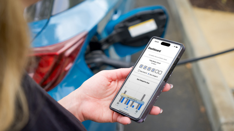 Toyota's ChargeMinder app reminding an owner when to charge