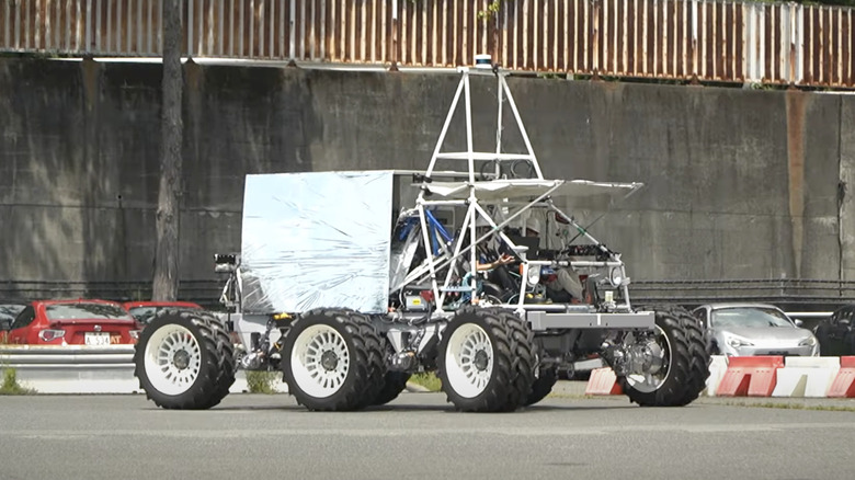 Partially-constructed functional Lunar Cruiser going for a test drive