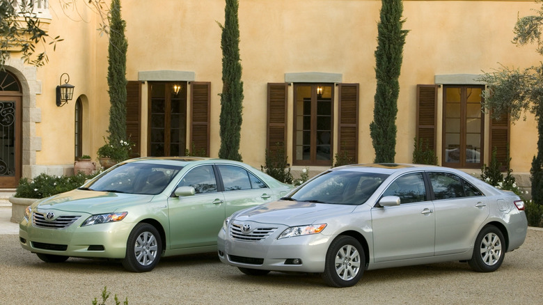 2008 Camry and Camry Hybrid parked on a driveway