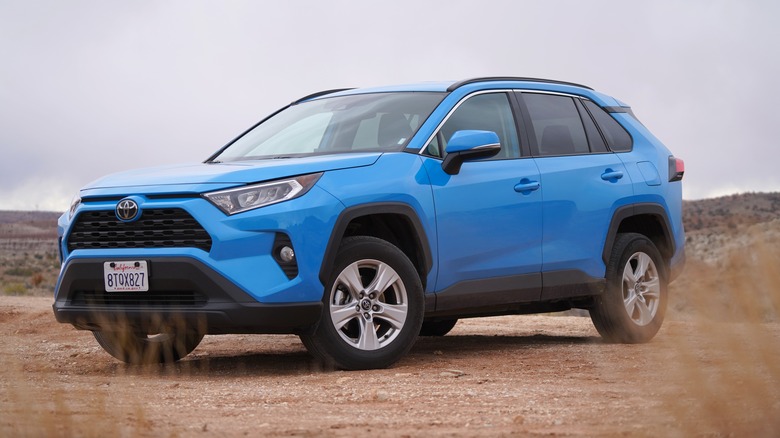 blue Toyota RAV4