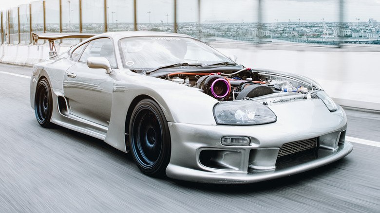 Modified Toyota Supra MkIV on the road