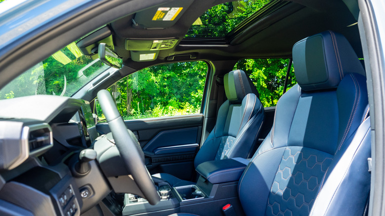 2026 Toyota 4Runner front seats with open sunroof cover