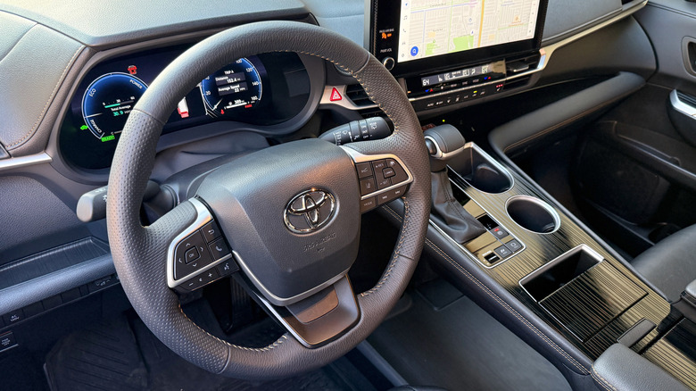 2026 Toyota Sienna Woodland Edition steering wheel and center console
