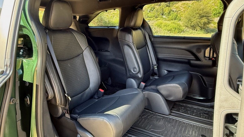 2026 Toyota Sienna Woodland Edition second row seats adjusted for maximum space