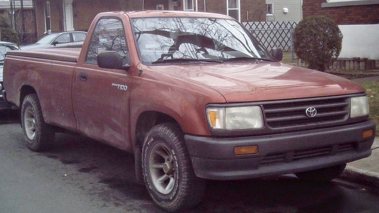 A red Toyota T100