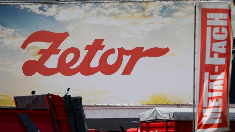 The Zetor logo on a bilboard