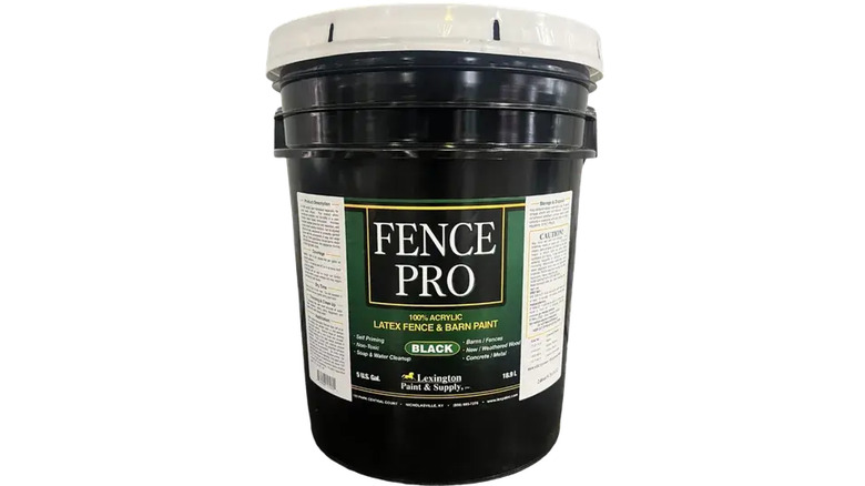 The Lexington Paint Black Pro Latex Fence Paint on a white background