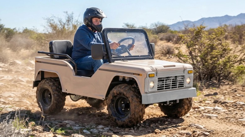 A young person in the Massimo Motor Mini Truck.