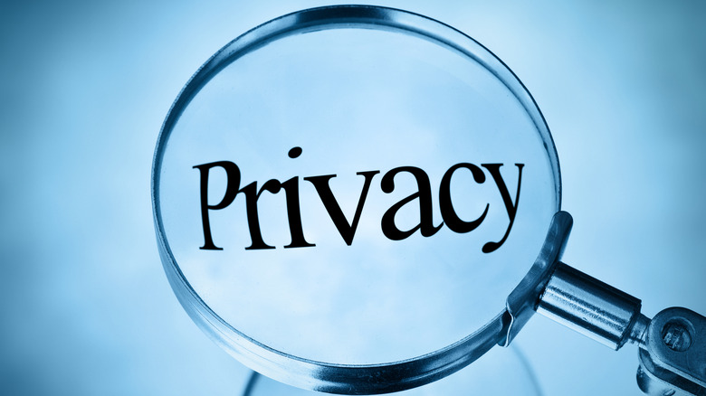 Magnifying glass with the word privacy