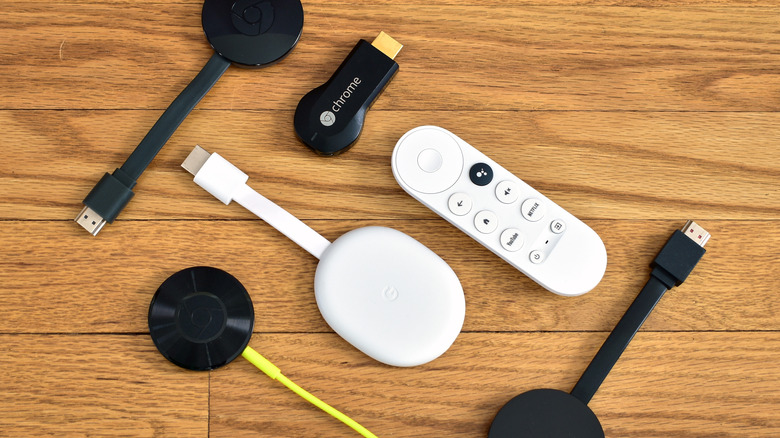 Chromecast devices on desk 