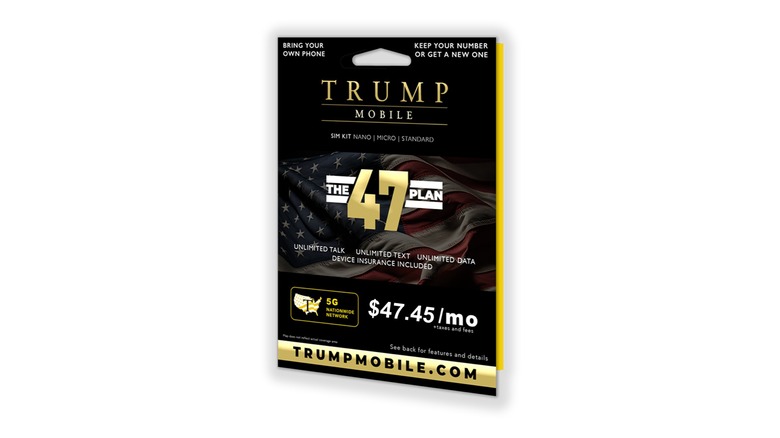 Digital render of Trump Mobile 47 plan packaging