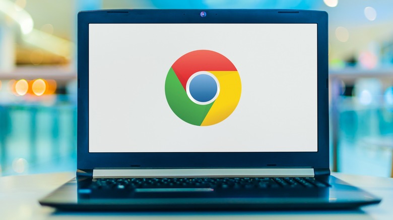 Google Chrome logo on laptop screen