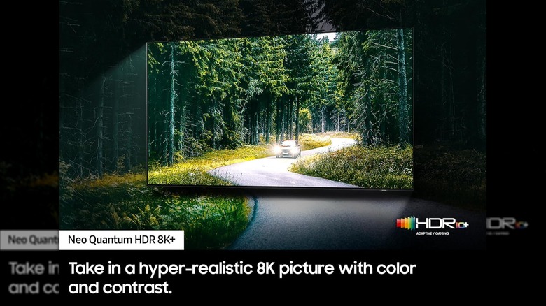 Samsung 8K TV promotional slide