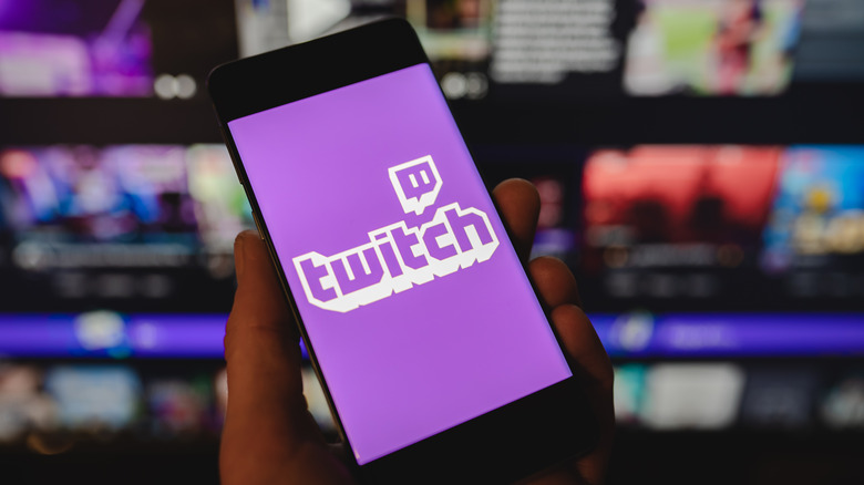 Twitch logo on smartphone