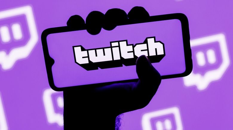 Twitch logo on phone