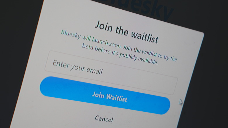 Bluesky waitlist signup page