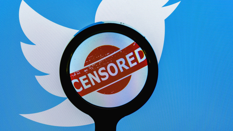 Twitter logo censored