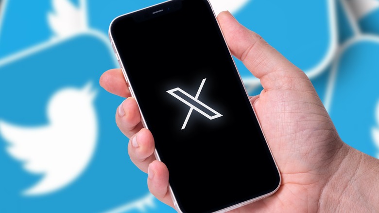 X logo on smartphone screen