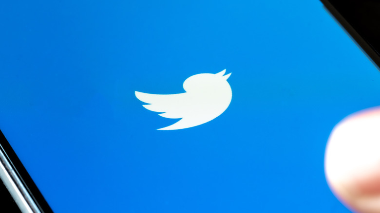 Twitter logo on smartphone