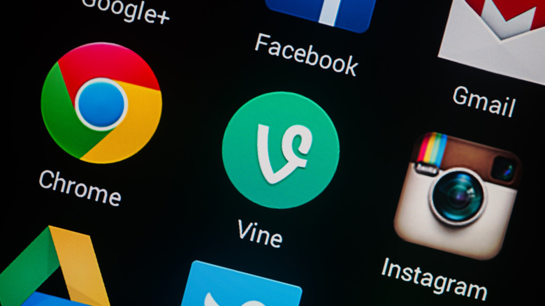 Vine app icon on phone