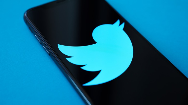 Twitter logo on smartphone