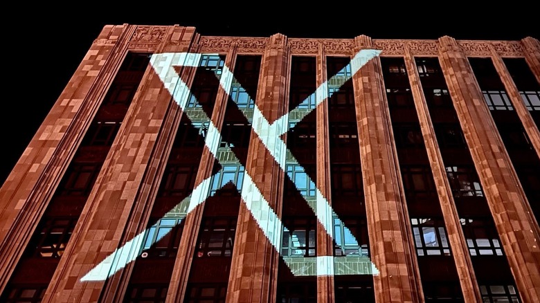 X logo on Twitter headquarters