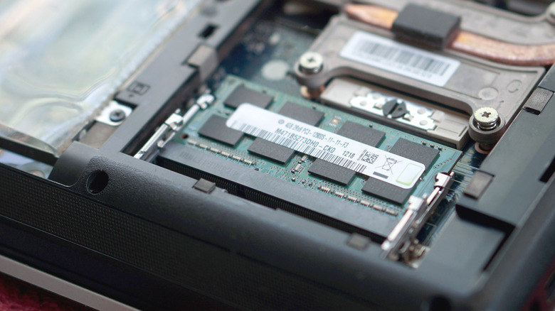 RAM modules inside a laptop
