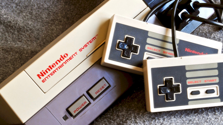 NES console and controller