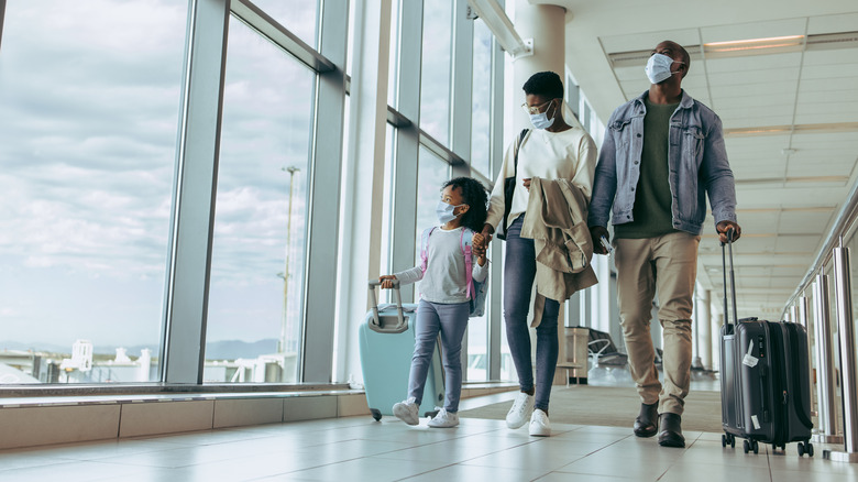 Family at an airport