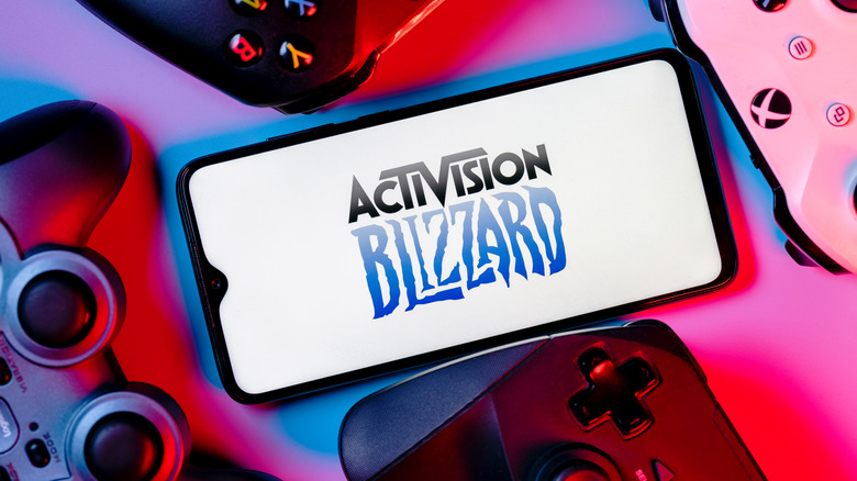Activision Blizzard logo smartphone controllers