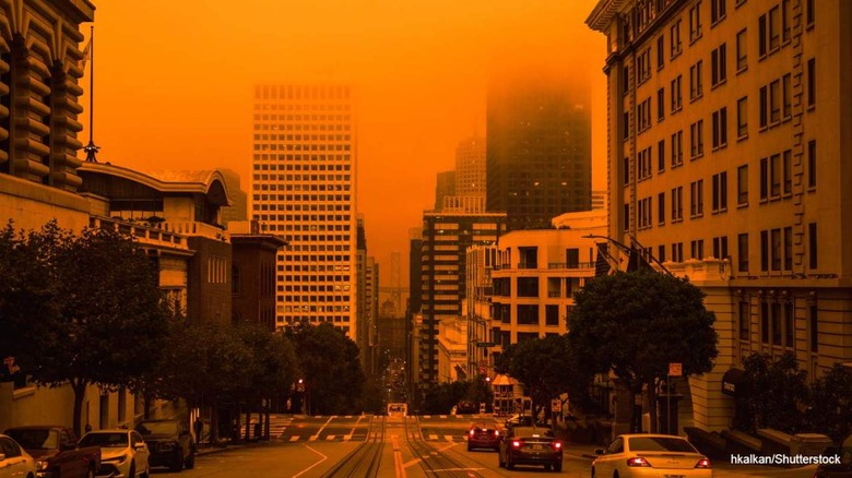City orange from wildfire