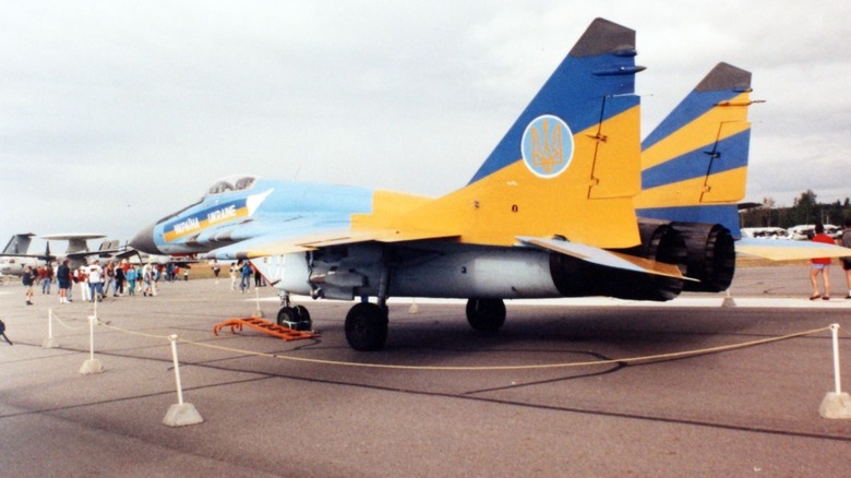 Mikoyan-Gurevich Mig-29 On Display Outdoors.