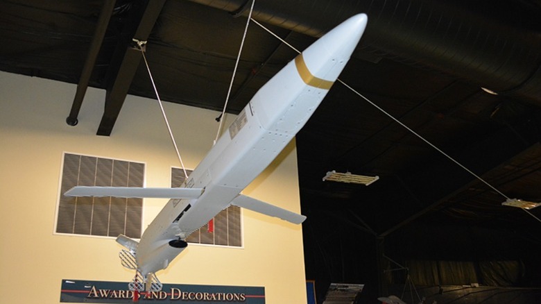ADM-160B MALD Missile On Display In A Museum.